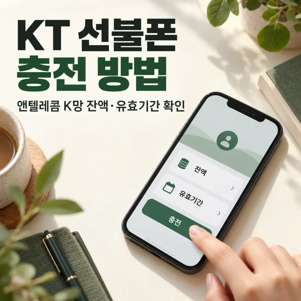 KT 선불폰 충전 방법, 앤텔레콤 K망 잔액·유효기간 확인까지 — 안내 이미지 1