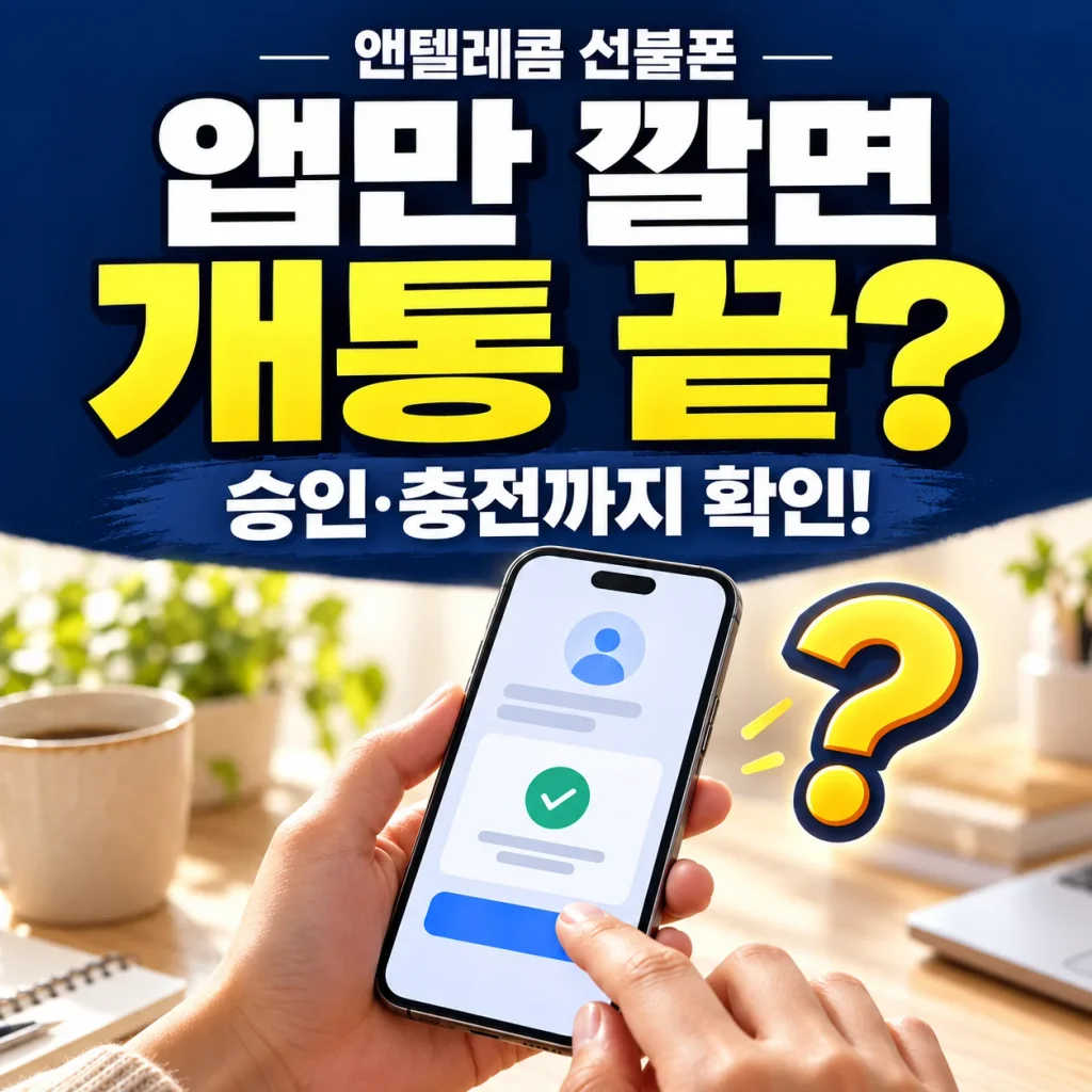 앤텔레콤 멤버십 앱 선불폰 개통 안내 표지 — 앱만 깔면 승인·충전까지